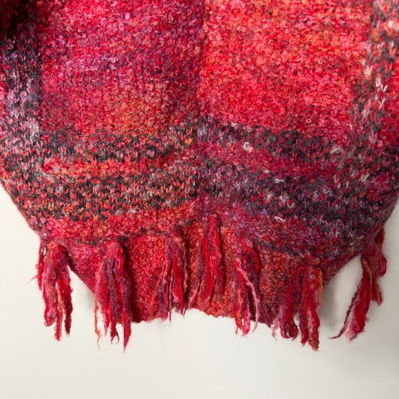 Anthropologie Sleeping on Snow Wool Fringe Cocoon Shawl Boucle XS *o - Picture 11 of 12